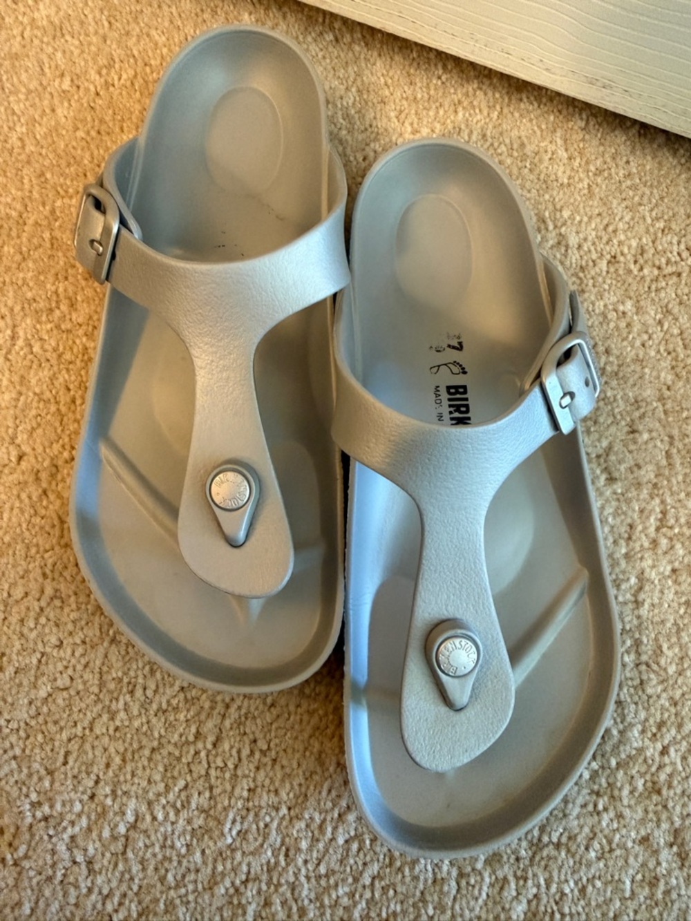 Birkenstock Light Gray EVA Thong Sandals